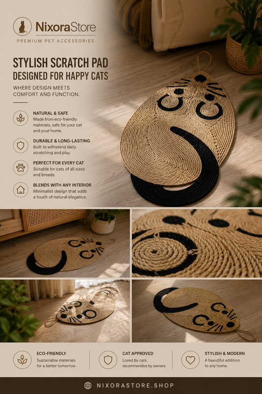 Stylish Cat Scratching Mat – Natural Material, Furniture Protector