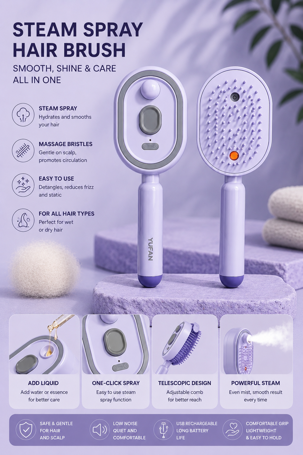 Elektryczny grzebień do stylizacji włosów-Electric hair styling comb