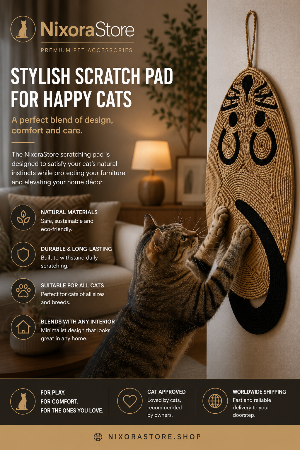 🐾 Stylowa mata do drapania dla kotów – Stylish Cat Scratching Mat