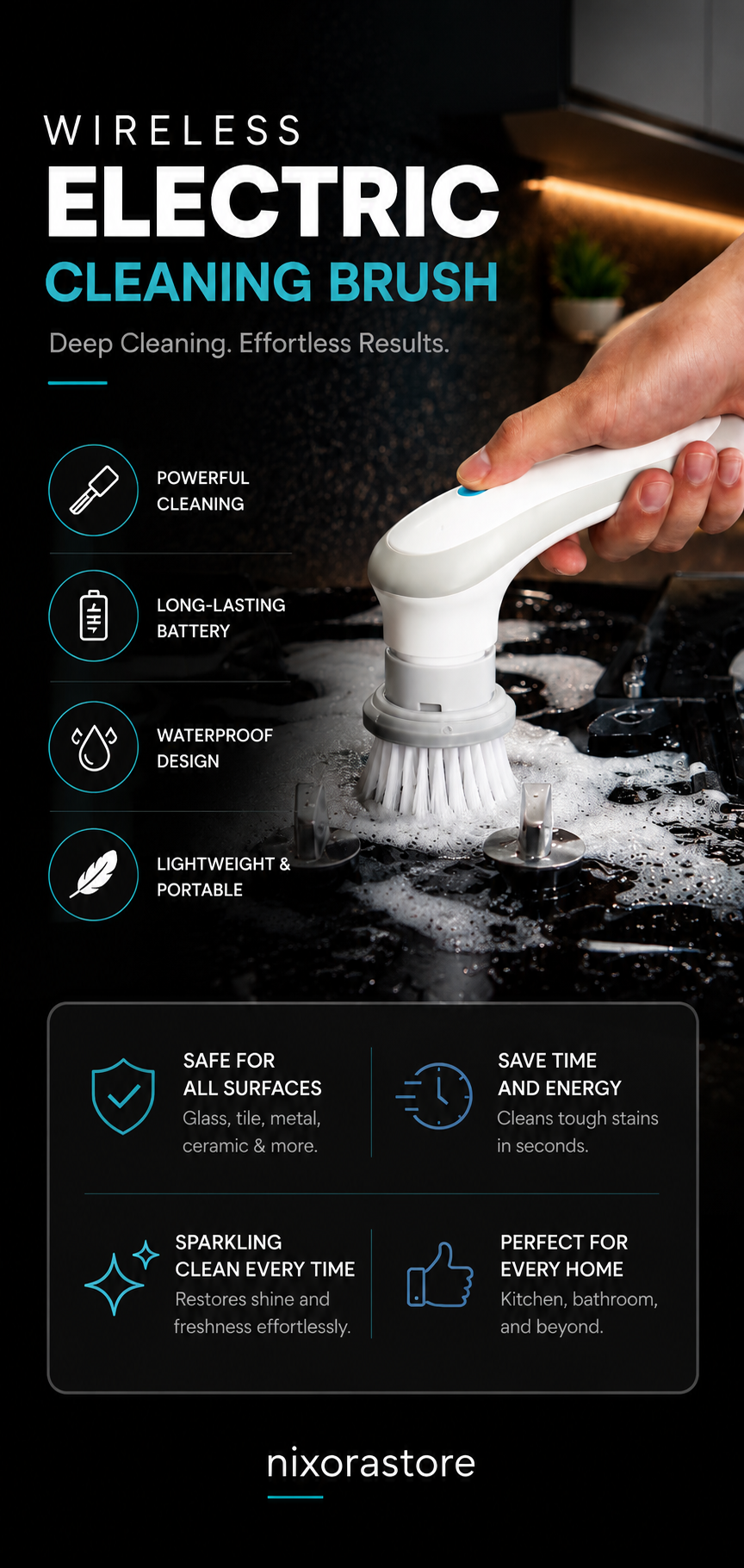 4-in-1 Cordless Electric Cleaning Brush
