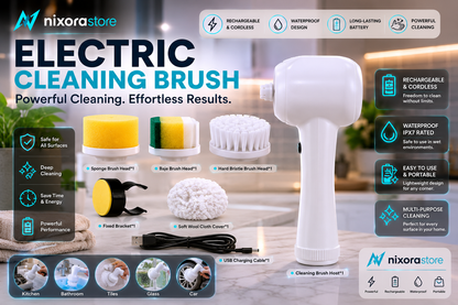 Nixora SpinClean™ Pro – 4-in-1 Cordless Cleaning Brush